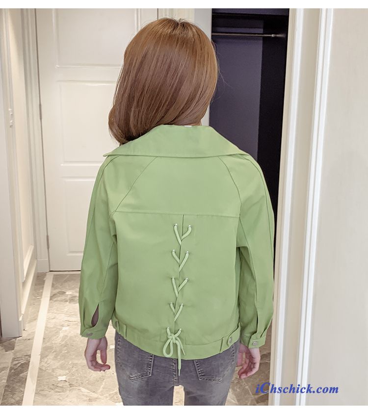 Bekleidung Jacken Damen Allgleiches Lange Ärmel Überzieher Mantel Grün Kaufen