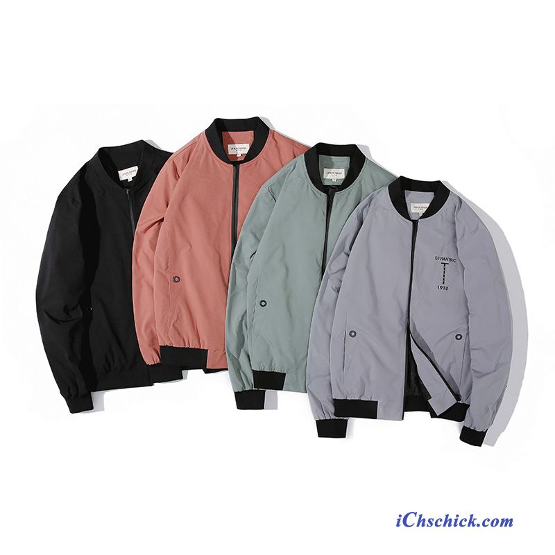 Bekleidung Jacken Herren Überzieher Herbst Einfach Mantel Grau Dunkel Kaufen