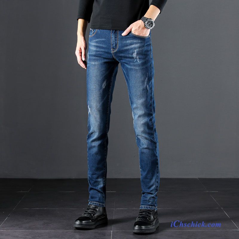 Bekleidung Jeans Hosen Denim Trend Schlank Lange Blau Sale