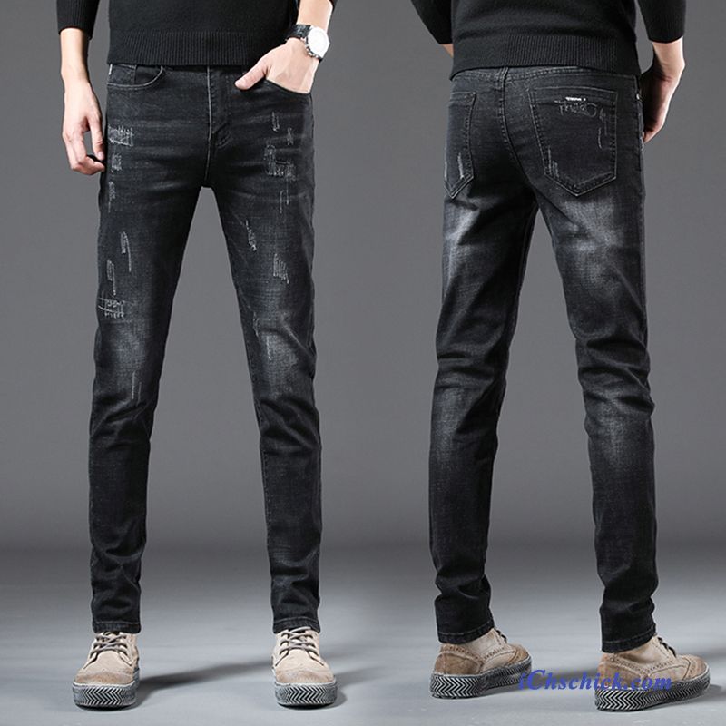 Bekleidung Jeans Lange Neu Trend Herren Schlank Schwarz Sale