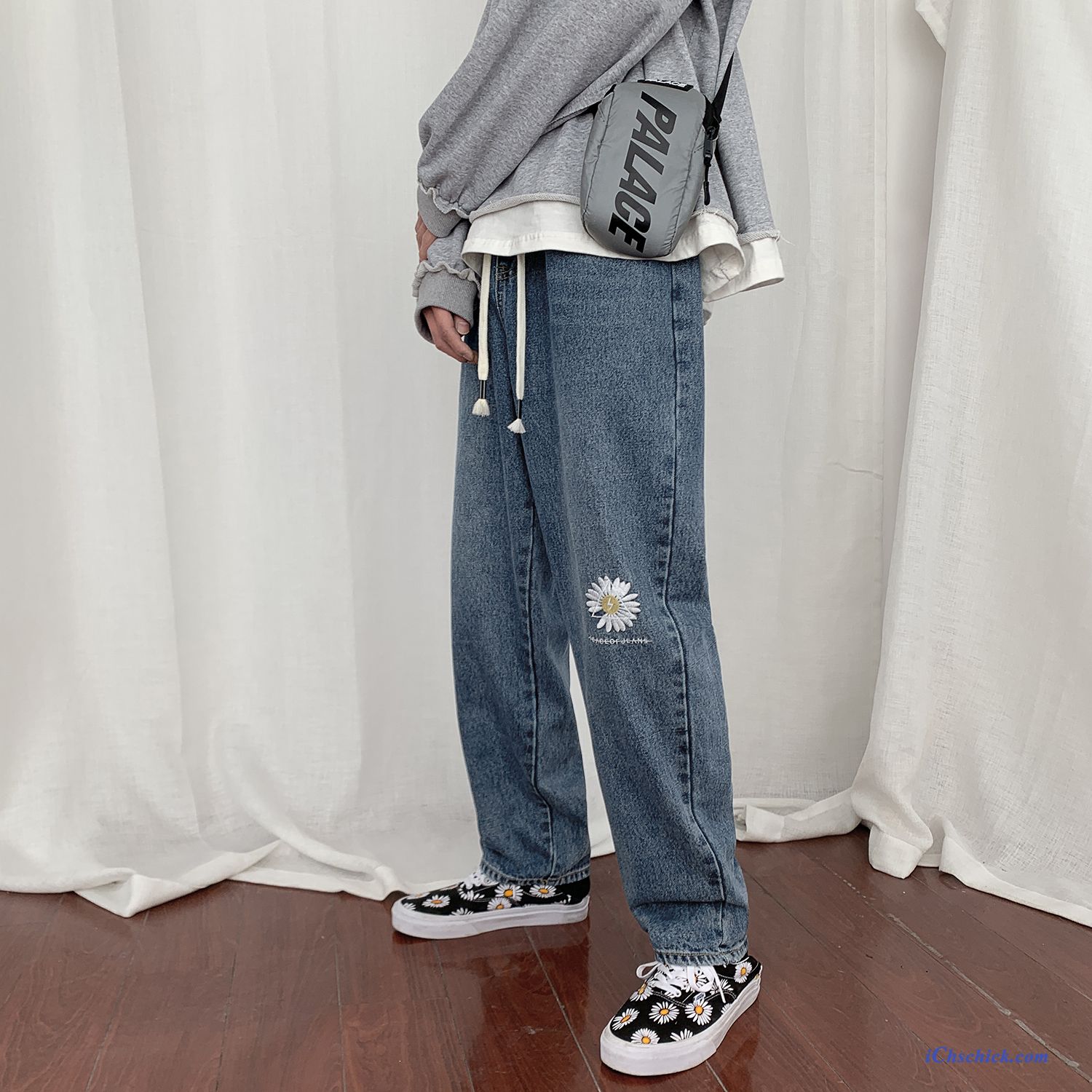 Bekleidung Jeans Trend Weites Bein Allgleiches Hosen Trendmarke Blau Sale