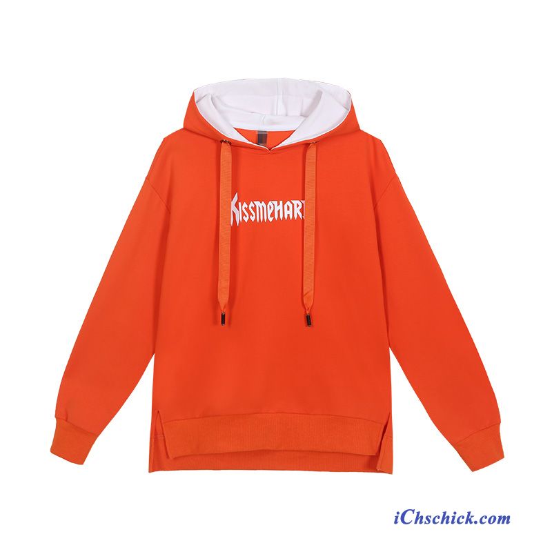 Bekleidung Kapuzenpullis Hoodies Trend Allgleiches Mantel Neu Orange Discount