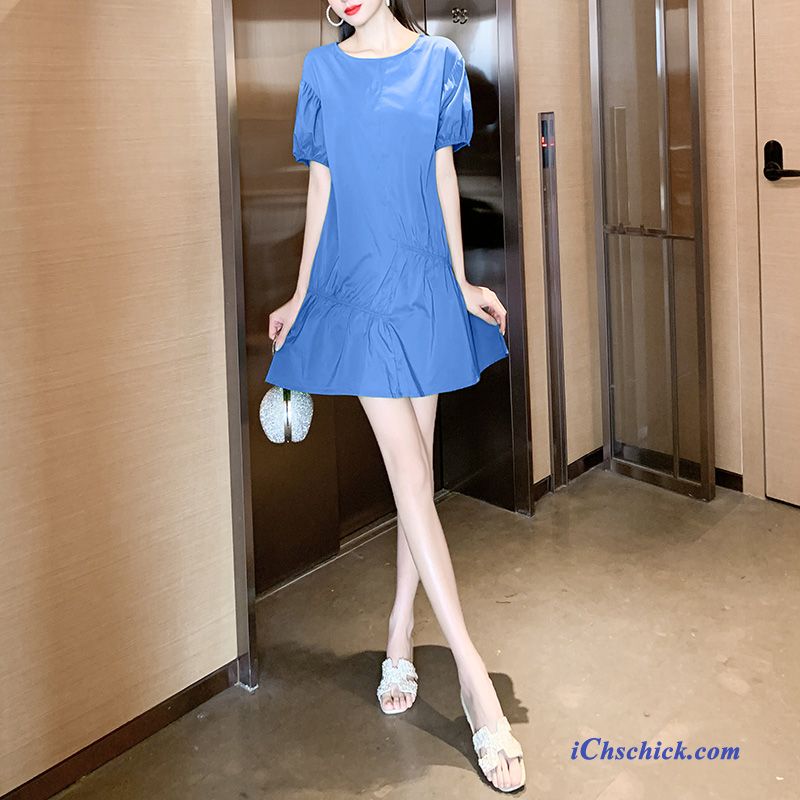 Bekleidung Kleider Sommer Mode Damen Neu Orange Blau Billige