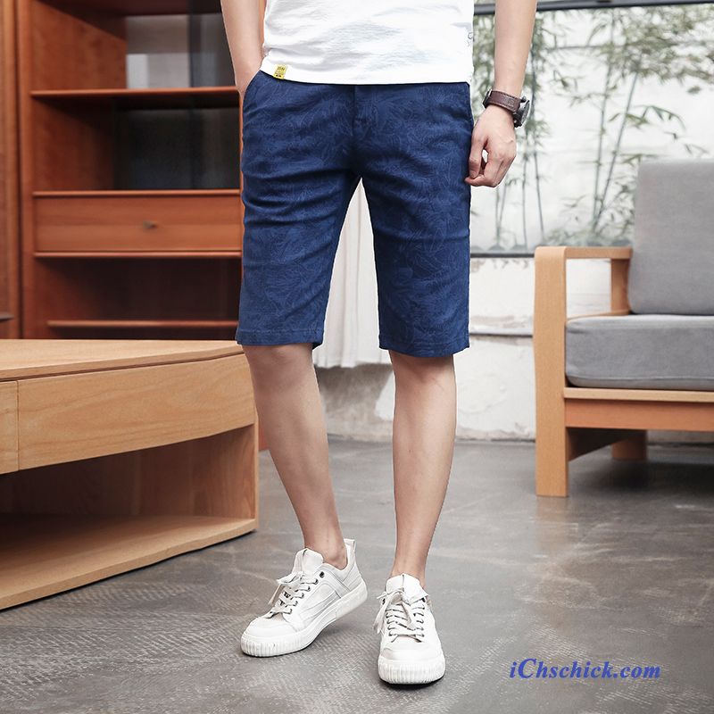 Bekleidung Kurze Hosen Trend Gerade Herren Sommer Mode Marineblau Sandfarben Verkaufen