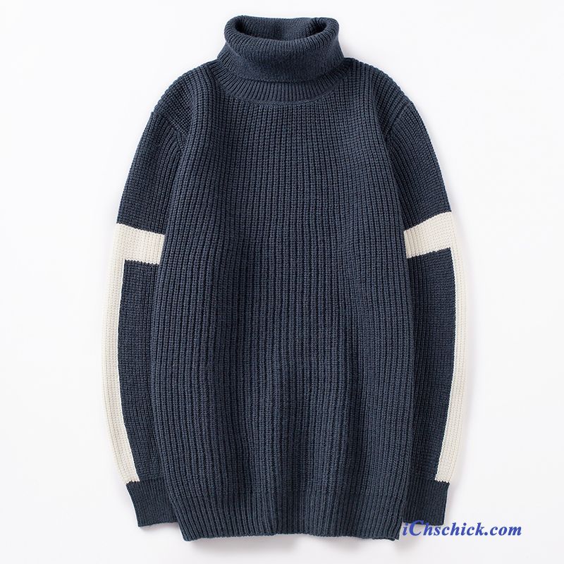 Bekleidung Pullover Kleider Trend Warme Schlank Unteres Hemd Marineblau Kaufen