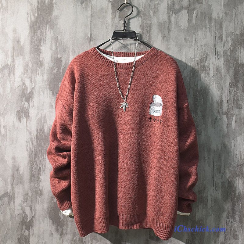 Bekleidung Pullover Paar Lose Herbst Trend Trendmarke Rot