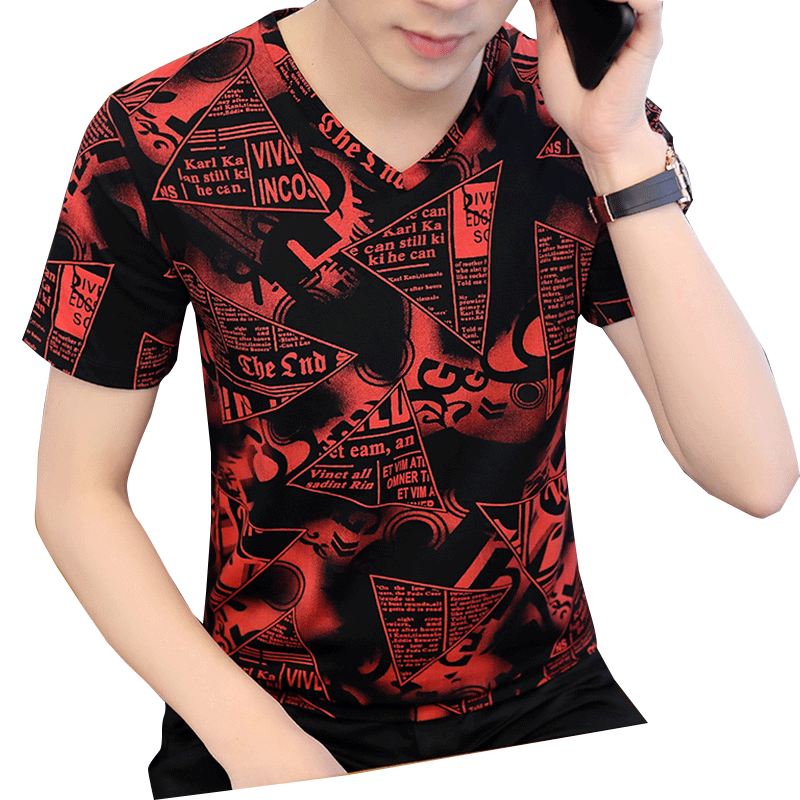 Bekleidung T-shirts Baumwolle Trend Unteres Hemd Sommer Halb Ärmel Rot Billig