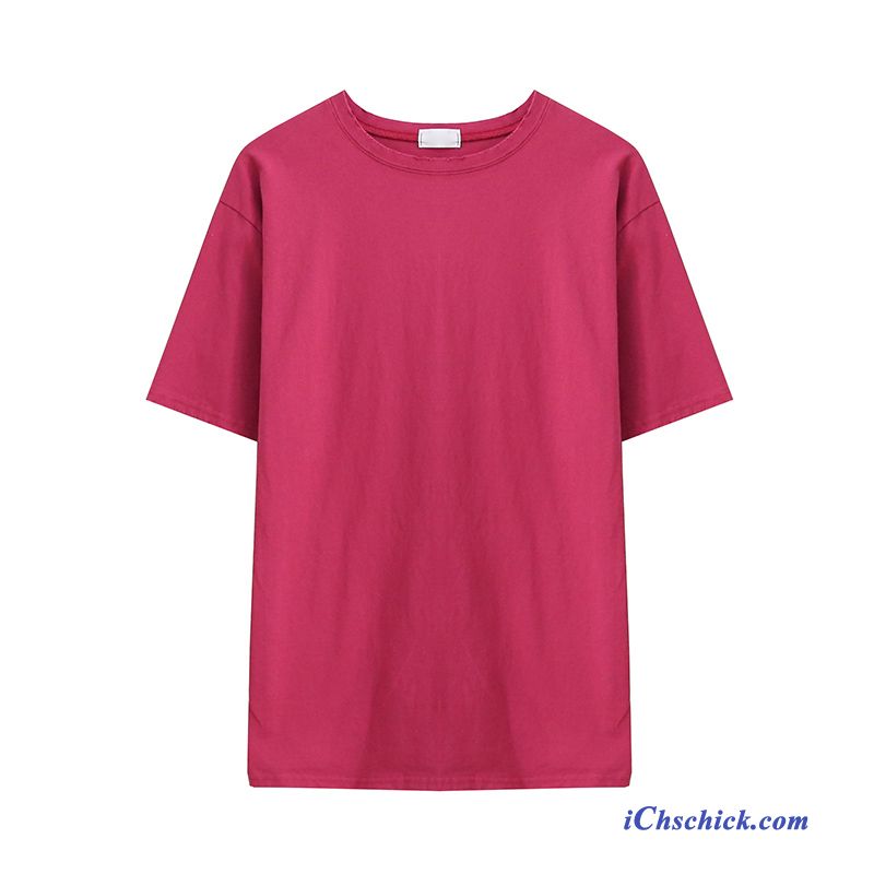 Bekleidung T-shirts Neu Damen Rein Lange Ärmel Allgleiches Rot Verkaufen