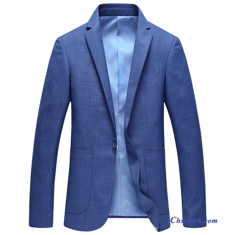 Blazer Herren Hochzeit, Herren Blazer Slim Fit Blau Günstig