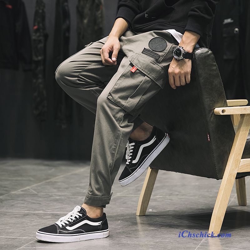 Coole Herren Cargohose Kupfer, Skinny Biker Cargohose Herren