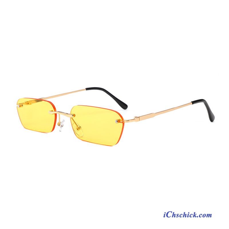Damen Sonnenbrille Hip-hop Retro Herren Transparent Sonnenbrillen Farbe Gelb Günstige