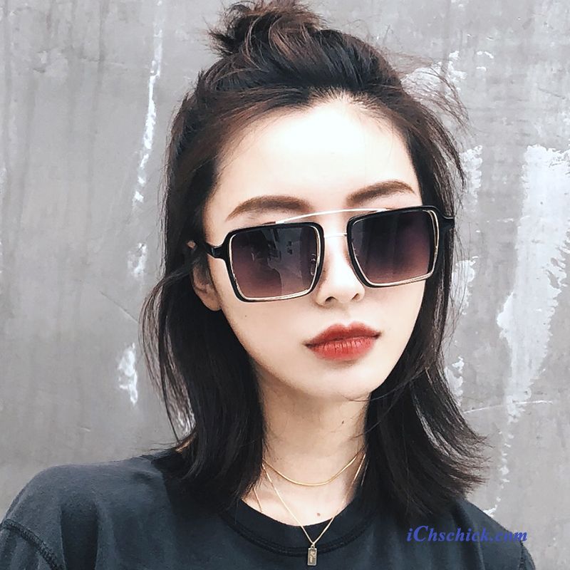 Damen Sonnenbrille Reisen Sonnenbrillen Trend Persönlichkeit Herren Gradient Schwarz Günstig