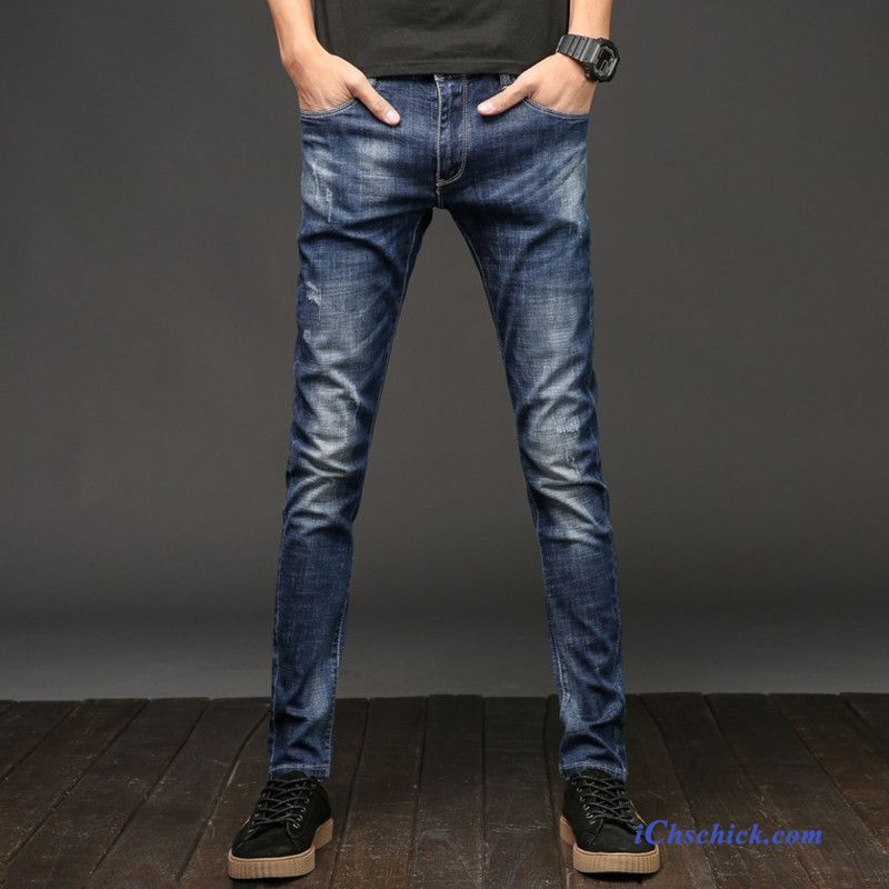 Dark Blue Jeans Herren Gelb, Weiße Zerrissene Jeans Herren Billig