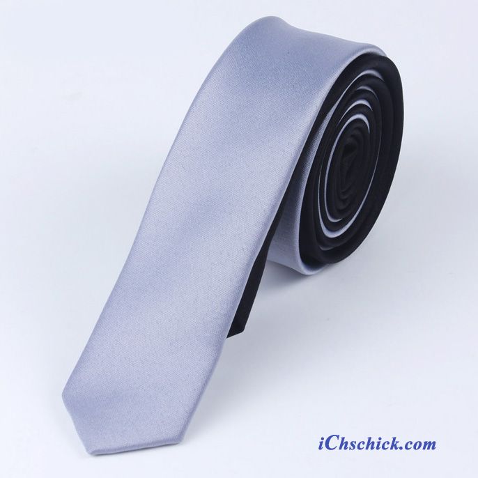 Herren Krawatte Mini England Feine Zweifarbig Geschenkbox Schwarz Grau Angebote