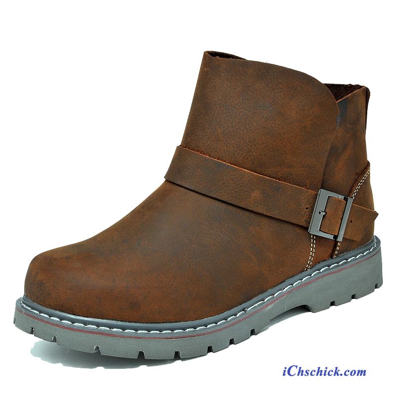 Herren Schaftstiefel Leder Hellrosa, Herren Stiefeletten Braun Sale