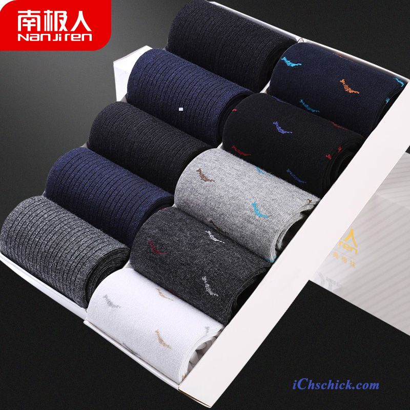 Herren Socken Baumwolle Mid Herbst Schweiß Baumwollsocken Blau Schwarz Günstig