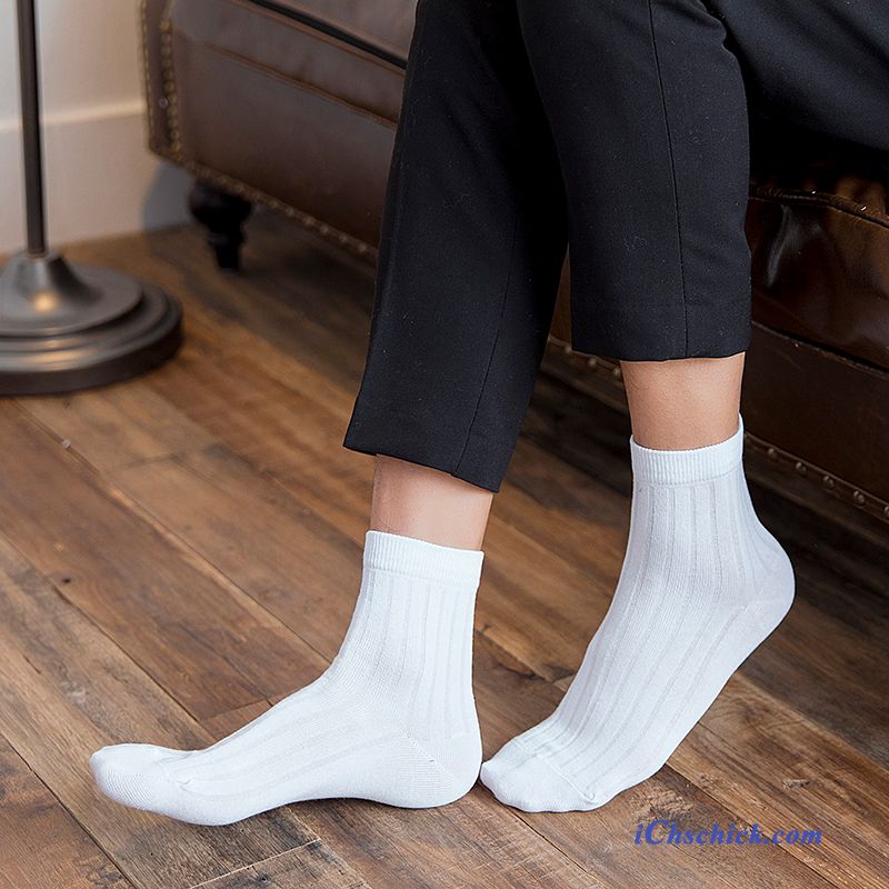 Herren Socken Baumwollsocken Winter Mid Business Kurz Weiß Discount