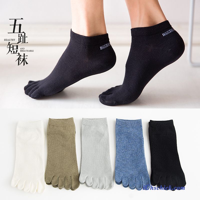 Herren Socken Baumwollsocken Zeh Herbst Fünf Finger Knöchelsocken Schwarz Günstig