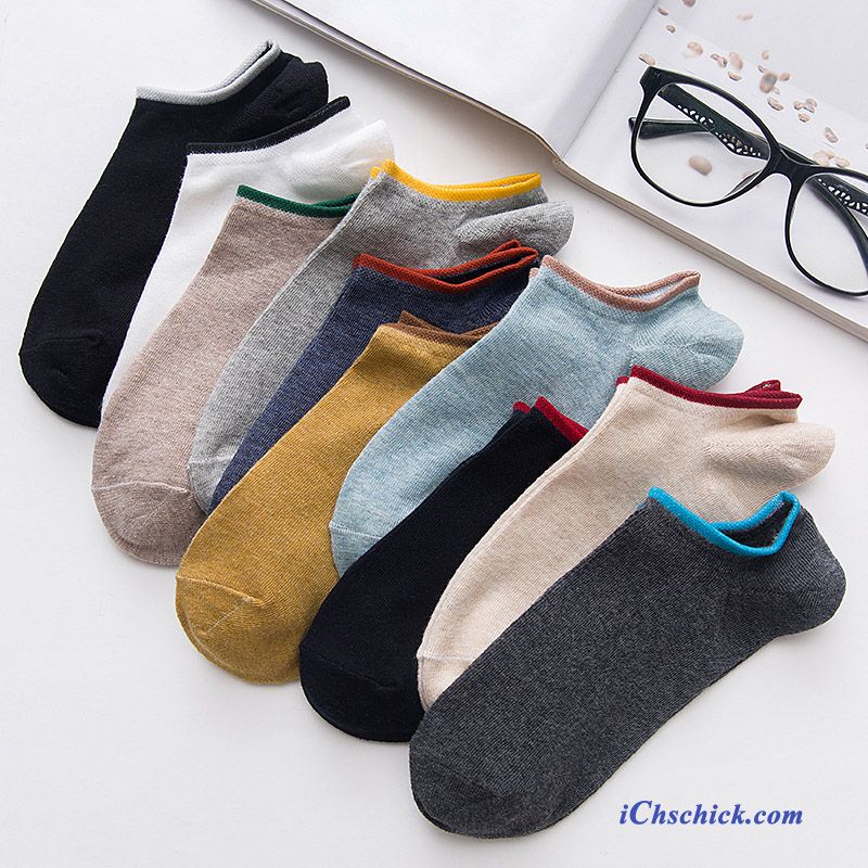 Herren Socken Vier Jahreszeiten Original Kurz All Match Farbe Grau Günstig