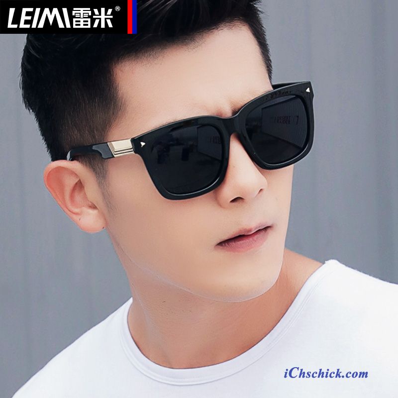 Herren Sonnenbrille Fahren Retro Groß Trend Sonnenbrillen Schwarz Günstige