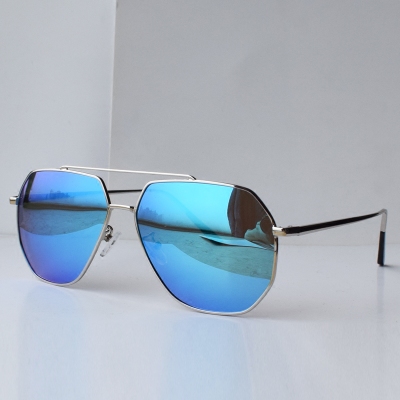 Herren Sonnenbrille Persönlichkeit Polarisator Neu Trend 2019 Blau Silber Billig