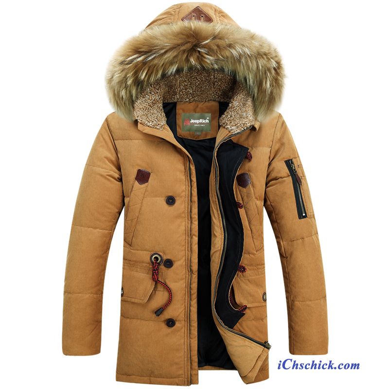 Modische Daunenjacke Herren Hellfarbig, Daunenjacke Herren Winter Sale