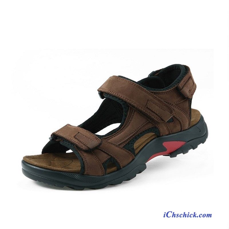 Outdoor Sandalen Frauen Rotblond, Italienische Sandalen Herren Billig