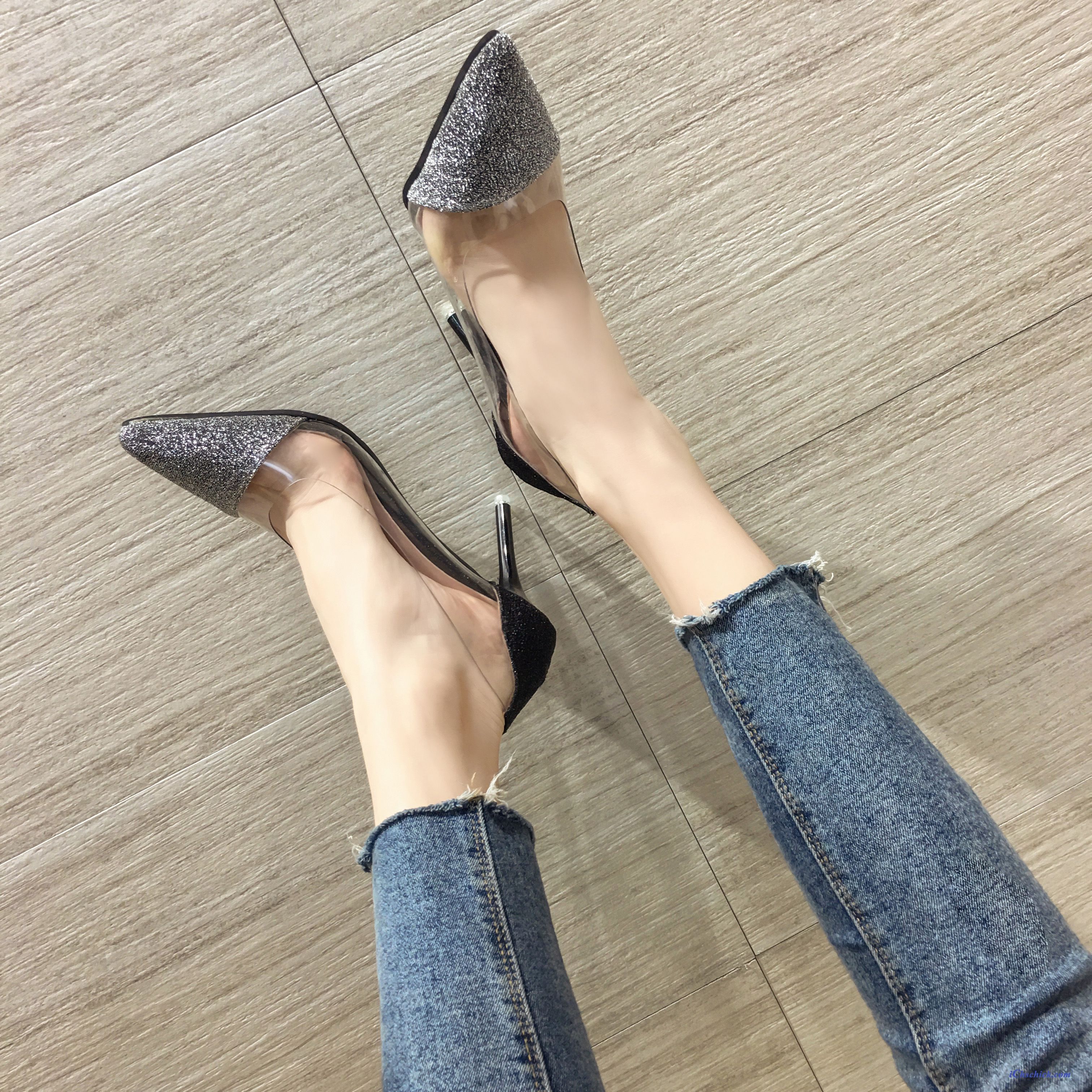 Rosa Pumps Lack Grau, Elegant Pumps Mit Kleinem Absatz Verkaufen