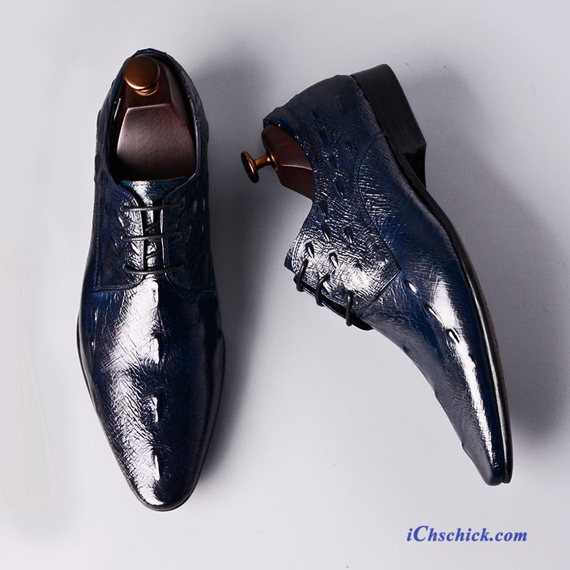 Schuhe Business-schuhe British Original Geschäft Schnürung Leder Polarblau Kaufen