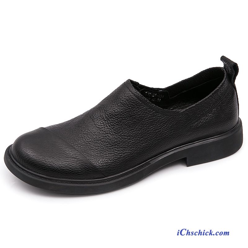 Schuhe Business-schuhe British Trend Casual Echtleder Lederschuhe Schwarz Online