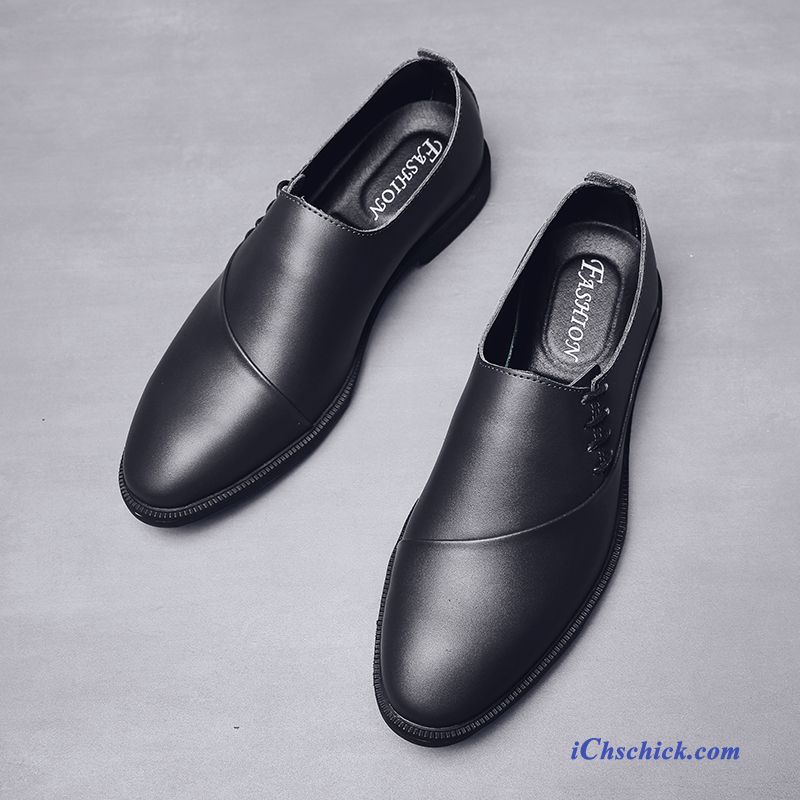 Schuhe Business-schuhe Casual British Feder Geschäft Echtleder Schwarz Billig