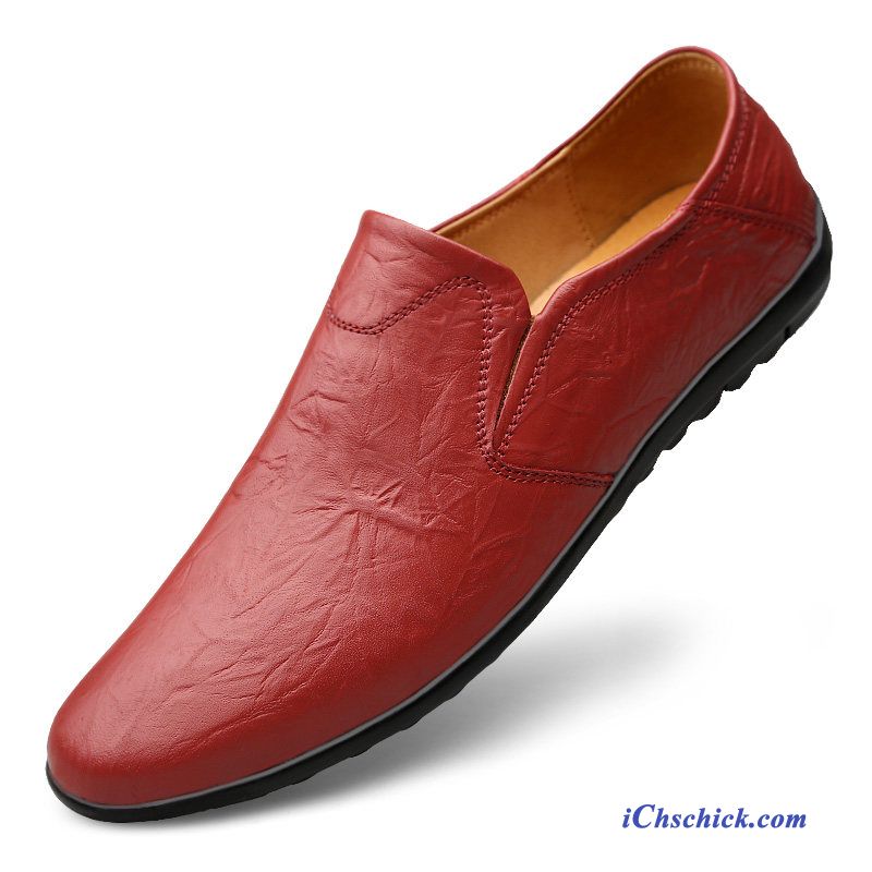 Schuhe Business-schuhe Echtleder Persönlichkeit Slip-on Sommer Allgleiches Braun Rot Sale