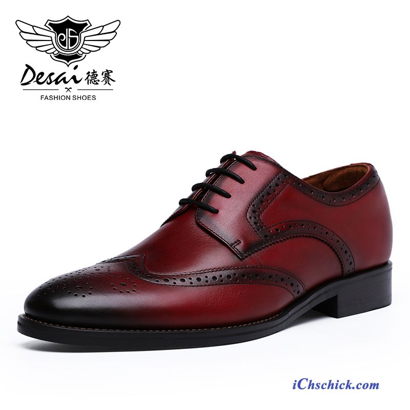 Schuhe Business-schuhe Geschäft British Casual Lederschuhe Formeller Anzug Rot Online