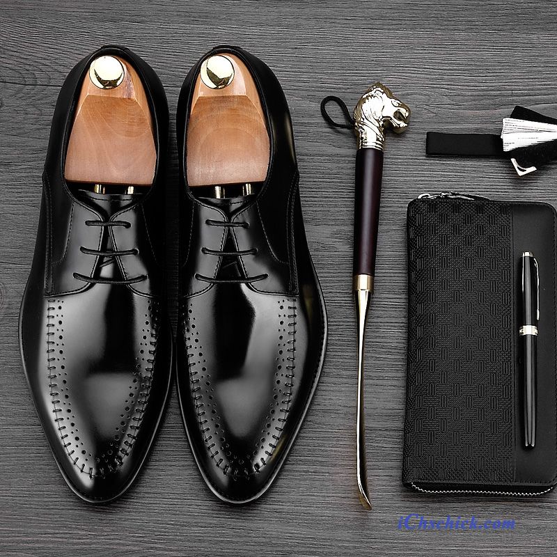 Schuhe Business-schuhe Geschäft Formeller Anzug Schnürung Trend British Schwarz Kaufen