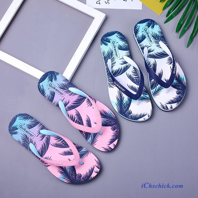 Schuhe Flip Flops Hausschuhe Flache Neue Sommer Outwear Sandfarben Rosa