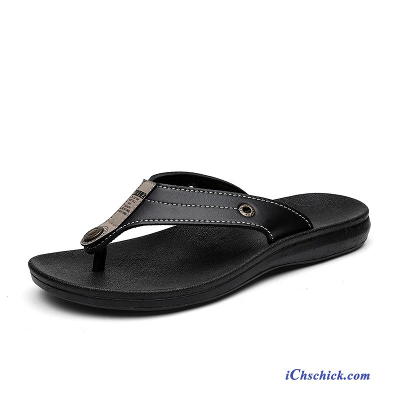 Schuhe Flip Flops Hausschuhe Outwear Rutschsicher Trend Persönlichkeit Sandfarben Schwarz Sale