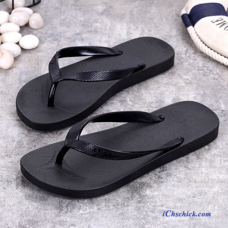 Schuhe Flip Flops Lovers Sommer Outwear Schüler Flache Sandfarben Schwarz Sale