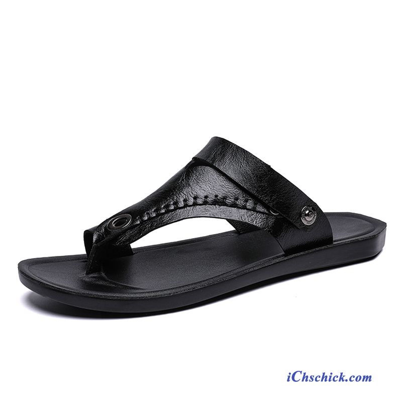Schuhe Flip Flops Neue Draussen Atmungsaktiv Sandalen Trend Sandfarben Schwarz Günstig