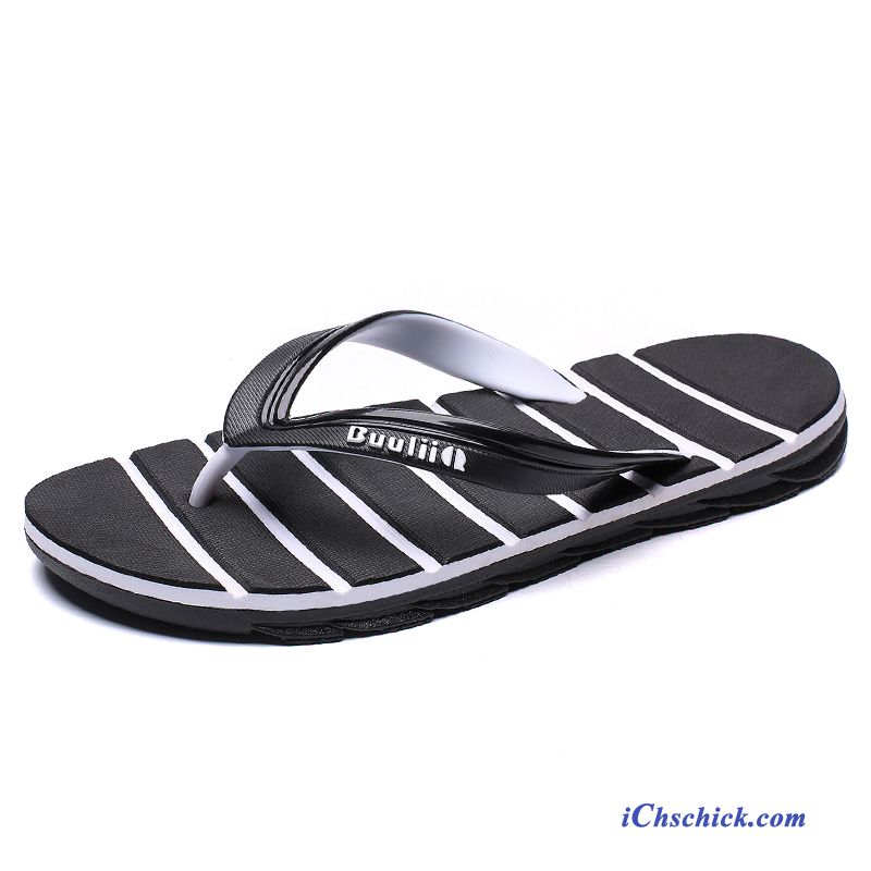 Schuhe Flip Flops Neue Outwear Trend Mode Weiche Sohle Sandfarben Schwarz Geschäft