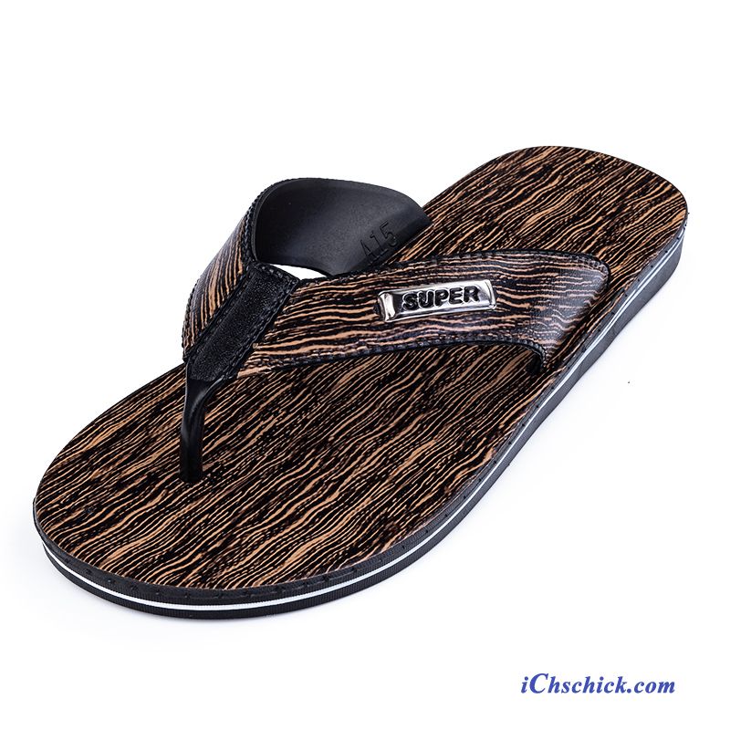 Schuhe Flip Flops Neue Pantolette Outwear Mode Draussen Sandfarben Braun Verkaufen