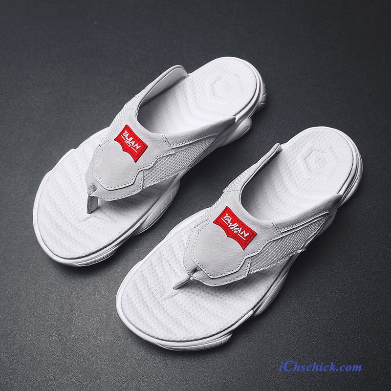 Schuhe Flip Flops Outwear Trend Rutschsicher Sommer Pantolette Sandfarben Weiß Grau Bestellen