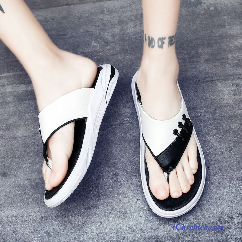Schuhe Flip Flops Pantolette Sandalen Trend Outwear Persönlichkeit Sandfarben Weiß Verkaufen