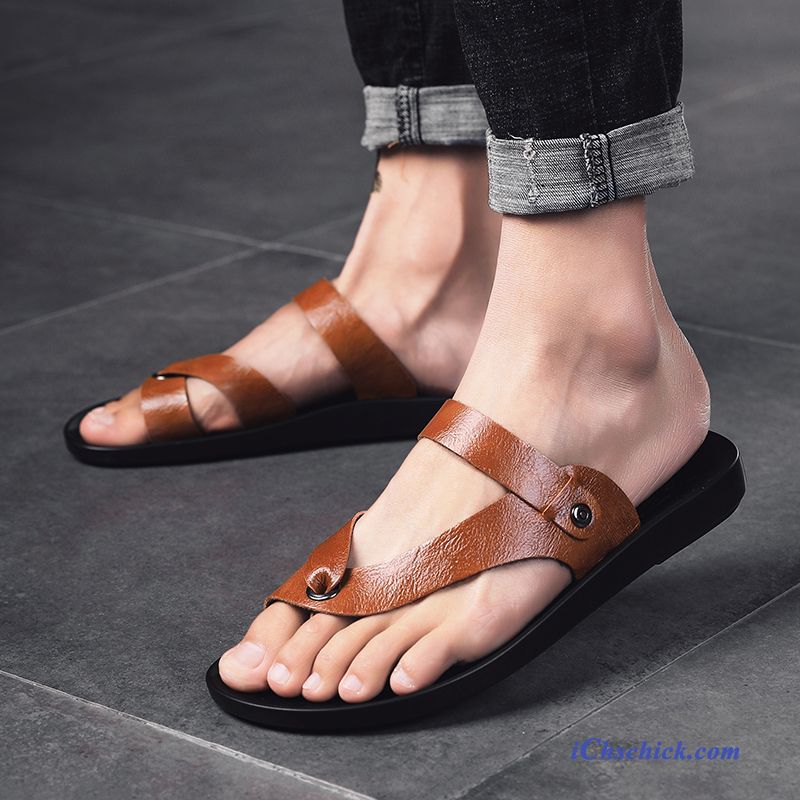 Schuhe Flip Flops Rutschsicher Casual Hausschuhe Sommer Trend Sandfarben Braun Kaufen