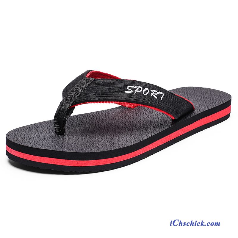 Schuhe Flip Flops Rutschsicher Outwear Sommer Trend Neue Sandfarben Schwarz Verkaufen