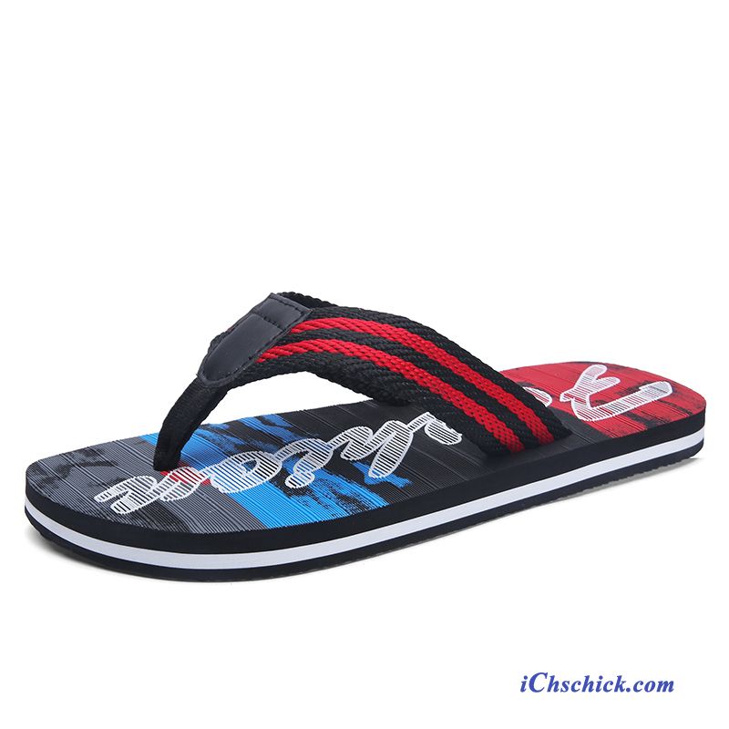 Schuhe Flip Flops Rutschsicher Strand Licht Hausschuhe Schüler Sandfarben Rot Sale