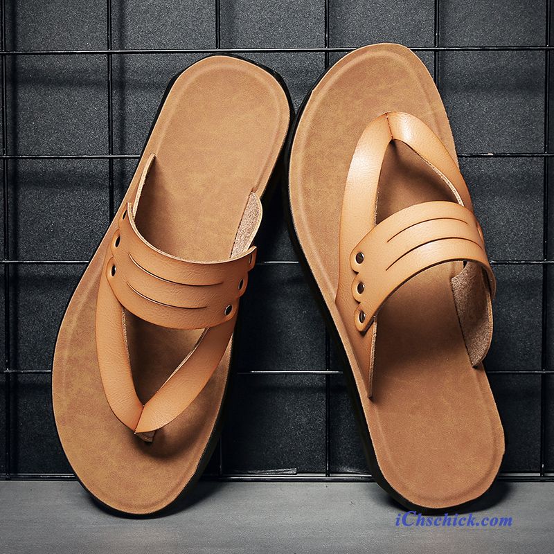 Schuhe Flip Flops Sandalen Hausschuhe Pantolette Outwear Trend Sandfarben Braun Online