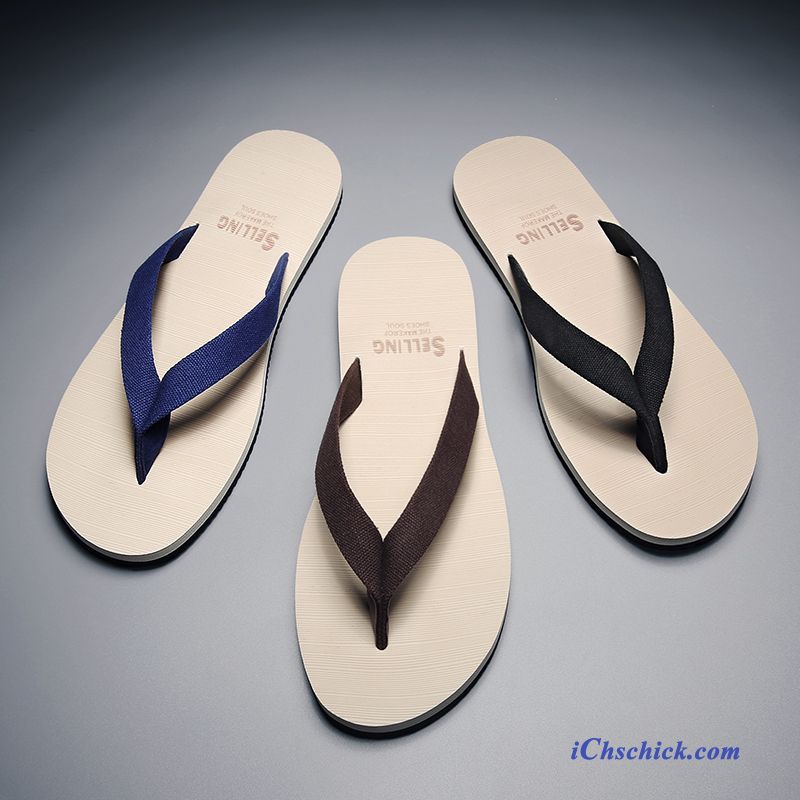Schuhe Flip Flops Sandalen Trend Neue Mode Sommer Sandfarben Schwarz Billig