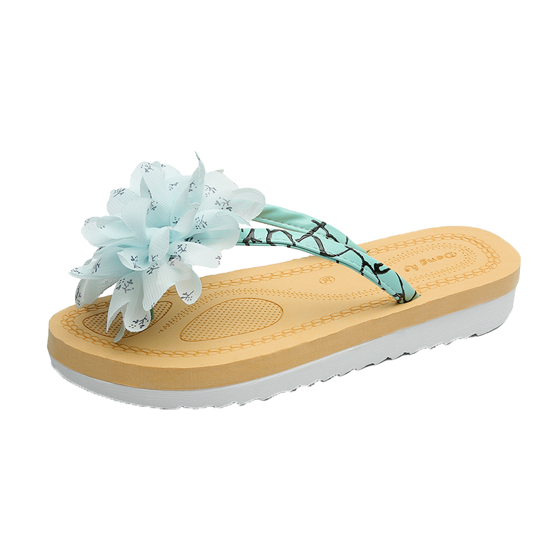 Schuhe Flip Flops Schüler Casual Süß Flache Sommer Blau Online
