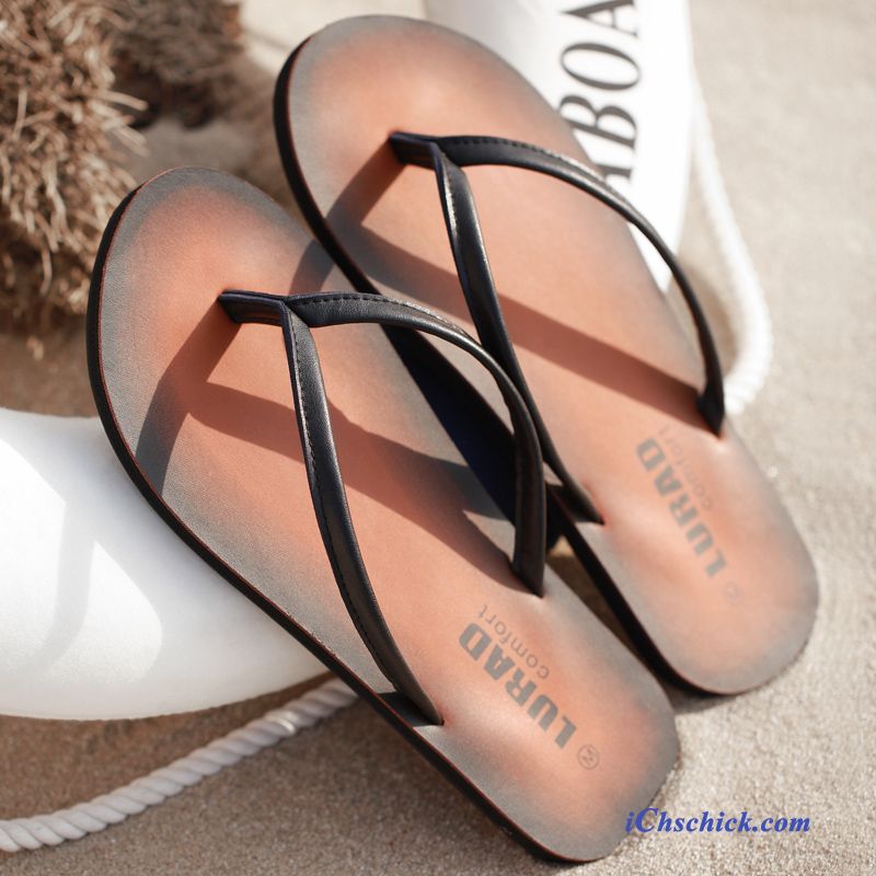 Schuhe Flip Flops Sommer British Damen Hausschuhe Tragen Sandfarben Schwarz Angebote