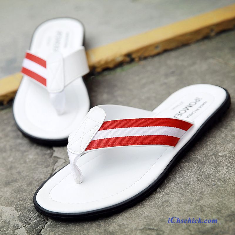 Schuhe Flip Flops Sommer Draussen Outwear Persönlichkeit Hausschuhe Sandfarben Weiß Discount